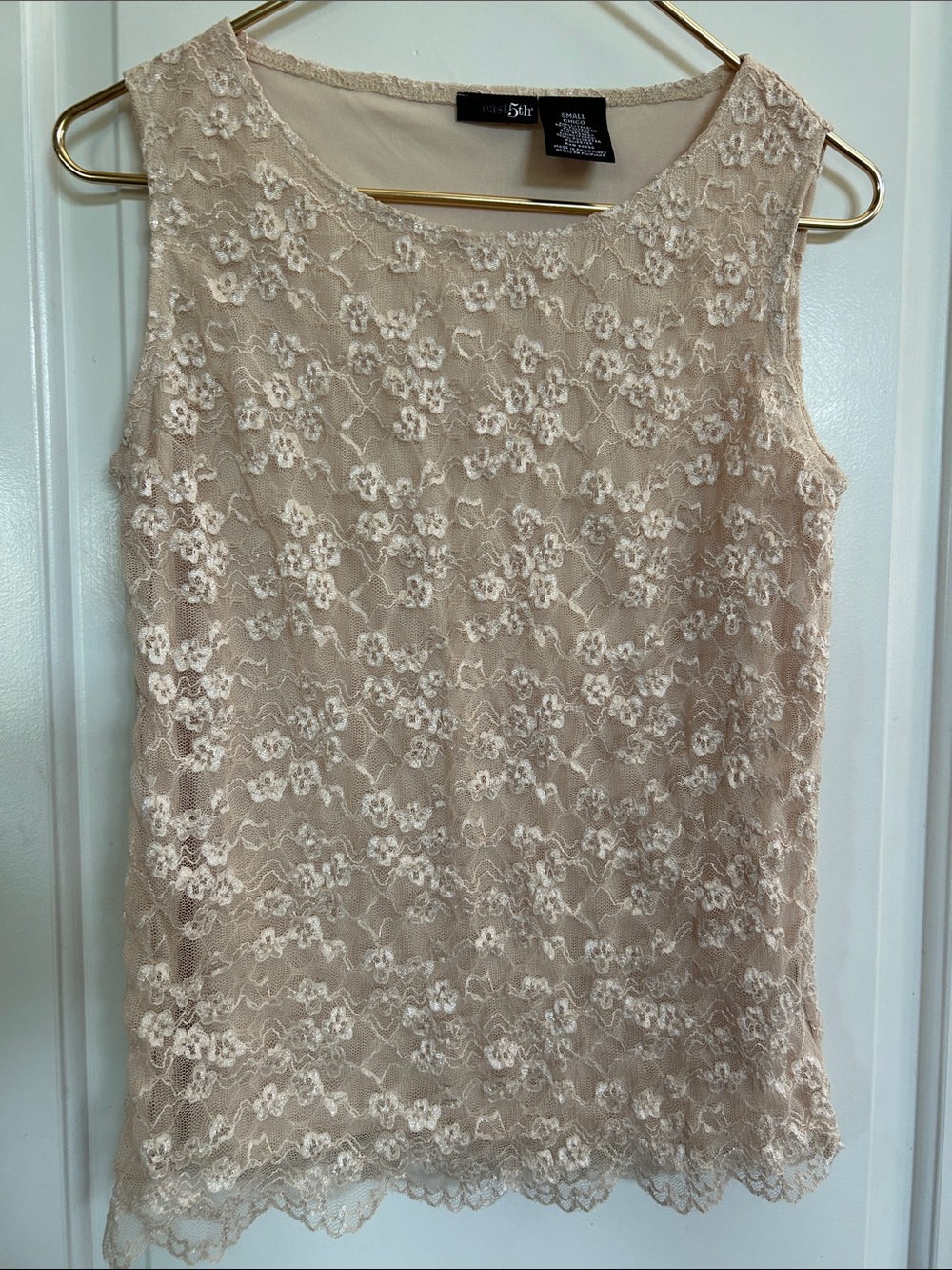 East 5th Ivory Lace Shell-S - Picture 10 of 10